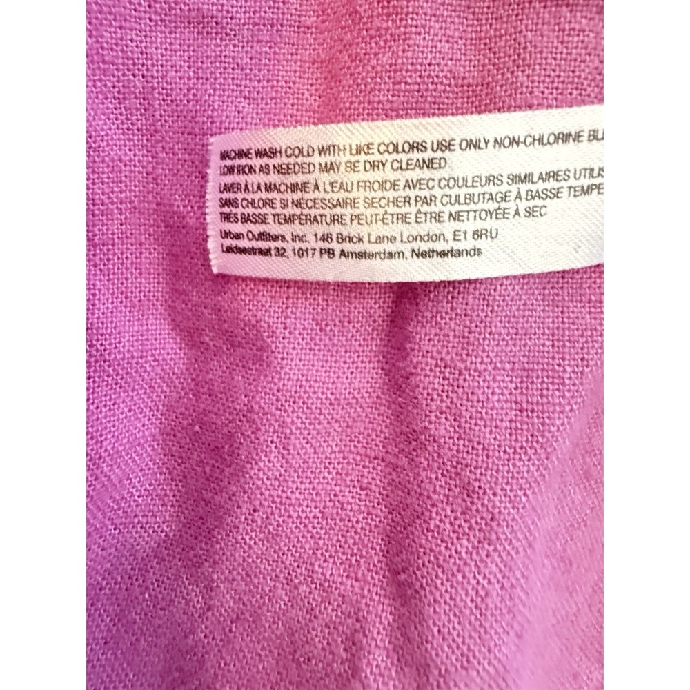 Free People Maxi Dress  Small Purple Linen Smocked Ruffle Boho Strapless - Picture 9 of 9